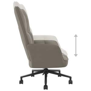 Chaise de bureau en velours gris clair 100% polyester, design relaxant en acier standard - Product Image 6