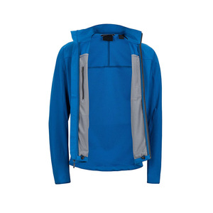 <b>Men's</b> Blue Fleece <b>Jacket</b> Full Zip Stand Collar Windproof Casual Outdoor Wear Regular Fit <b>Long</b> Sleeve Solid Color - Product Image 4