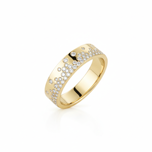 Bague de fiançailles empilable en or massif 9K 10K 14K 18K avec diamants de laboratoire taille ronde, couleur DEF, clarté VS VVS, certifiés IGI - Product Image 4
