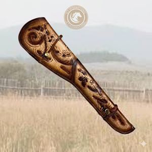 Étui long en cuir avec sangle pour équipement d'équitation western, support de rangement pour selle, utilisation extérieure - Product Image 2