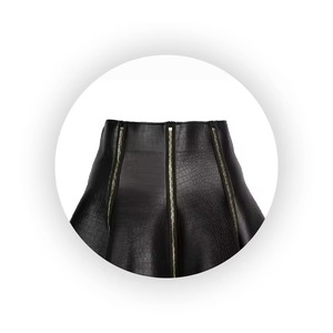 Nueva Falda de Cuero para Mujer, Estilo Vintage, Cintura Alta, Natural, Transpirable, Ecológica, Cómoda, Midi, Antiarrugas, de Secado Rápido - Product Image 3