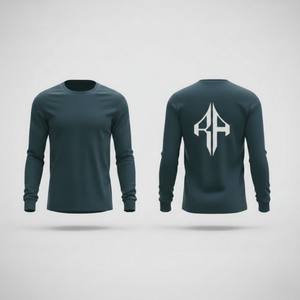 Camiseta de Manga Larga para Hombre, Calidad Premium 2026, Cuello Redondo, 100% Algodón, Estilo Holgado Personalizado, Casual, Bajo Demanda, RIVIAN ATLANTIC - Product Image 3