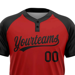 Maillot de baseball/softball à deux boutons avec surpiqûres contrastées, impression personnalisée par sublimation du nom de l'équipe, du logo et du numéro, uniforme d'équipe sportive - Product Image 3