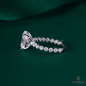 Oval and Round Cut <b>Diamond</b> <b>Ring</b> Available In 9k 10k 14k 18k Gold Luxury Fine Jewelry For Engagement Wedding Or Special Gift - Product Image 5