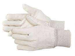 Gants de travail en toile de coton pour hommes de qualité supérieure avec manchette tricotée à pouce volanté, couleur naturelle, usage général, sécurité pour le soudage - Product Image 5