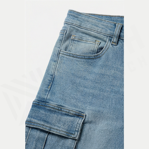 Jeans en denim tissé de haute qualité à taille haute et coupe classique pour hommes, décontractés, à porter au printemps, en automne et en hiver - Product Image 6