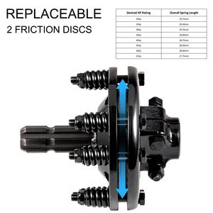 Frizione a slittamento PTO regolabile da 1 3/8 pollici per trattori, in acciaio temprato, con 6 estremità a scanalatura, ricambi per macchine agricole - Product Image 5