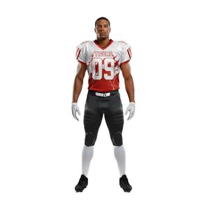 Tenues de football américain légères, flexibles, respirantes, à panneaux classiques rouges et blancs, pour les matchs de tournoi - Product Image 1
