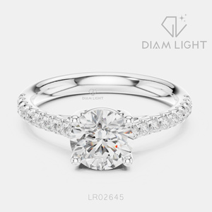 Bague de mariage ronde 1,15 carat, bijoux fins, certifiée IGI, or blanc 14 carats, diamant de laboratoire, bague de fiançailles et d'anniversaire - Product Image 1