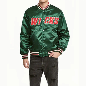 แจ็คเก็ตบอมเบอร์ผ้าซาตินคอตั้งทรงบาง รุ่นฮิตขายดีปี 2025 สีและโลโก้สั่งทำได้ ตำแหน่งด้านหน้า/ด้านหลัง สำหรับทั้งชายและหญิง ผลิตในประเทศปากีสถาน - Product Image 6