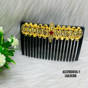 Peigne à cheveux en alliage de zinc plaqué or et argent, léger, de haute qualité, à la mode, classique, floral, géométrique, 8 cm, bijoux - Product Image 3