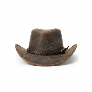 2026 Hot Seller Vintage Leather Cowboy Cap Outdoor Travel Fishing Adventure Headwear Premium Quality Private Label <b>Western</b> <b>Hats</b> - Product Image 3