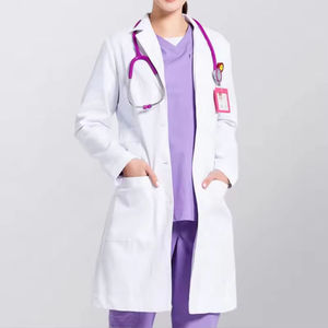 Elegante Bata de Laboratorio Blanca para Mujer, Estilo Traje, Manga Larga, con Botones, Uniforme Médico con Bolsillos Amplios, Premium Profesional - Product Image 4