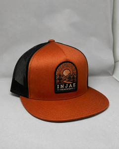 Wholesale Custom Woven Patch Logo 5 Panel Trucker <b>Hat</b> <b>Flat</b> Brim Mid Profile Mesh Cap Two Tone Outdoor High Quality Premium <b>Hat</b> - Product Image 3