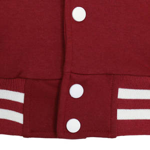 Chaqueta Varsity Premium para Hombre |   Chaqueta Bomber Letterman con Forro Polar de Lona, Impermeable, Color Granate, Borgoña, Blanco Hielo, Mangas en Contraste - Product Image 5