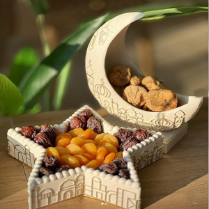 Décoration islamique idéale pour embellir la maison en période festive, lot de 2 pièces uniques, centre de table en métal pour le Ramadan, avec sculpture complexe - Product Image 5