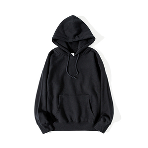 เสื้อฮู้ดดี้โอเวอร์ไซส์ผ้าฝ้ายปักลายโลโก้แบบกำหนดเองสำหรับผู้ชาย สีดำ สไตล์สตรีทแวร์ - Product Image 3