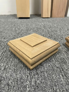 Tapas de poste de madera maciza de pino personalizables, ecológicas y con certificación FSC, modelo NPC01, marca EFS, para escaleras de fábrica y piezas de escalera elegantes para villas. - Product Image 2