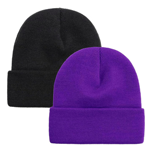 Gorro Unisex OEM, 100% Acrílico, Tejido, Color Sólido, Casual, Invernal, para Adultos, 56-58CM, Rojo y Negro - Product Image 2