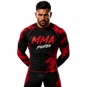 เสื้อรัดกล้ามเนื้อ MMA แบบสั่งทำพิเศษ ผ้ายืดสแปนเด็กซ์/โพลีเอสเตอร์ แห้งเร็ว ระบายอากาศดี ผลิตจากโรงงานโดยตรง พิมพ์ลายแบบ Sublimation สำหรับ BJJ ยิวยิตสู โนกิ - Product Image 2