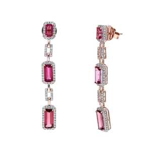 Boucles d'oreilles pendantes en tourmaline, faites à la main, en argent sterling 925, bijoux en pierres précieuses naturelles, cadeau élégant pour femmes, durables - Product Image 2