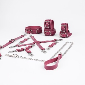 Luxury Full Grain Genuine Leather <b>Vintage</b> Heavy Duty Restraints 11Pcs Kit <b>Bondage</b> Fetish Gear Wholesale Private Labels RTTS-0047 - Product Image 3