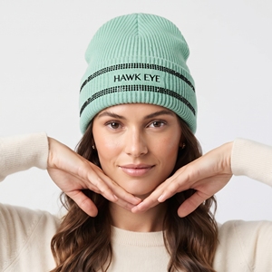 Gorro de Punto con Pedrería, Logotipo Bordado Personalizado, Borde Acanalado, Gorro de Invierno Unisex, Ropa Urbana - Product Image 6