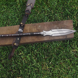 Lanza Vikinga Corta Forjada a Mano con Empuñadura de Madera de Palisandro, Decoración Medieval - Product Image 6