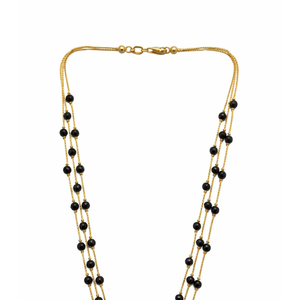 Collar Mangalsutra de Moda con Borlas de Perlas Negras y Oro de 18K para Mujer, Cadena de Cuentas Negras de Doble Capa, Joyería Tradicional de Moda - Product Image 4