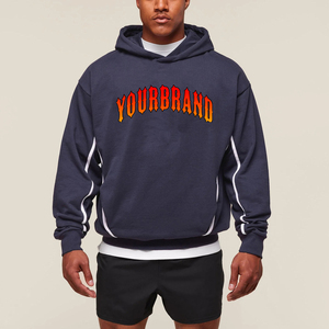 Sweat à capuche pour homme, streetwear hip-hop, surdimensionné, grande taille, poids lourd, couleurs contrastées, personnalisé, haute qualité, fabriqué par un fabricant de mode. - Product Image 1