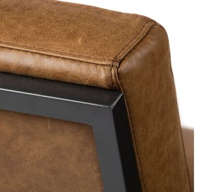 Fauteuil de salon moderne en cuir avec structure métallique, dossier solide, design contemporain pour usage intérieur - Product Image 6