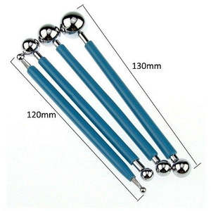 เครื่องมือปั้นลูกบอล ชุด 4 ชิ้น สแตนเลสสตีล เครื่องมือตกแต่งเค้ก เครื่องมือทำฟองดองท์ อุปกรณ์ทำขนม ใช้ซ้ำได้ - Product Image 3