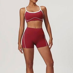 Conjunto de Yoga de Secado Rápido Personalizado para Mujer, Dos Piezas, Short de Spandex, Traje de Yoga Transpirable, Sujetador Deportivo, Ropa de Gimnasio para Entrenamiento - Product Image 4