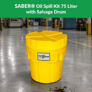 Kit anti-déversement d'hydrocarbures SABER robuste, 75 litres, absorbant, 100 % polypropylène, écologique, pour la réponse aux déversements et la récupération de fûts - Product Image 3