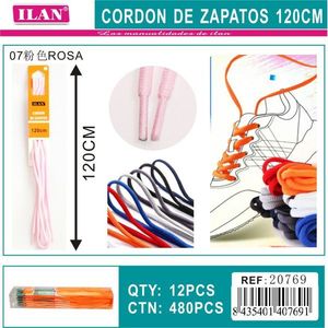 Laccio per scarpe Ilan 120 cm colore rosa per sneakers - Product Image 3