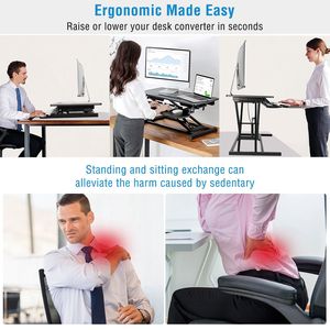 Supporto per Laptop con Doppio Monitor, Scrivania Regolabile in Altezza, Convertitore per Postazione di Lavoro Sit-Stand, Tavolo per Computer - Product Image 3