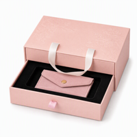 Maßgefertigte Luxus-Schmuckschublade in Pastellrosa mit Geprägtem Blumenmuster und Satinband-Griff für Geschenkverpackungen im Großhandel