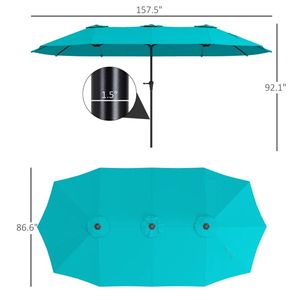 Ombrellone da Terrazzo Blu Navy Senza Base per Patio e Giardino - Product Image 6