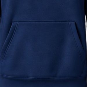 Sweat-shirt à capuche bleu marine uni à manches longues avec cordon de serrage et poche avant, style décontracté - Product Image 6