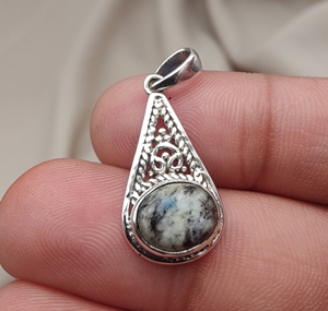Pendentif en jaspe K2 naturel, argent sterling 925, cabochon en pierre K2, petit pendentif, bijoux faits à la main pour femmes, vente en gros de bijoux - Product Image 6