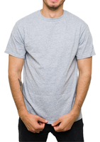 T-shirt pour homme à col rond en coton 100%, style formel, coupe classique, manches courtes, tissu respirant et écologique 180g