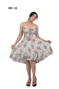 Vestido Corto sin Tirantes con Estampado Floral de Poliéster, Fabricante - Product Image 3