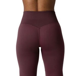 Pantalones de yoga acampanados de cintura alta para mujer, personalizados al por mayor, leggings elásticos de fitness con efecto levantamiento de glúteos, de malla, lisos, de pierna ancha, para entrenamiento y gimnasio. - Product Image 2