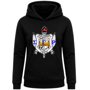 Black Women Custom Greek Hoodie Without Drawstring <b>Long</b> Sleeve Crest Graphic Pullover Hooded <b>Sweatshirt</b> Casual Fleece Winter - Product Image 1