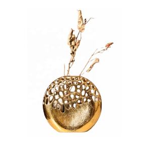 Haute qualité métal Vase coupe travail motif salon forme ronde salle à manger table vitrine affichage fleur Vase décoration de la maison - Product Image 1