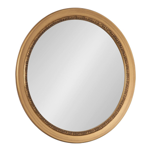 Miroir mural rond antique doré, cadre en bois sculpté orné, verre biseauté, décoration traditionnelle pour la maison, prix compétitif - Product Image 1