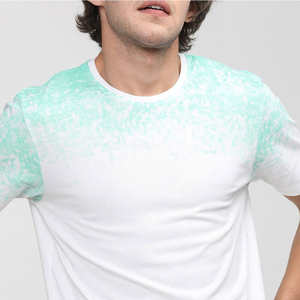 Camiseta de Manga Corta para Hombre, Estampado Degradado, Informal, Ligera, Transpirable, Tejido Suave, Uso Diario, Cuello Redondo - Product Image 6