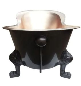 Bañera Ovalada de Metal con Patas de Garra de Cobre Martillado para Baño de Hotel o Villa - Product Image 3