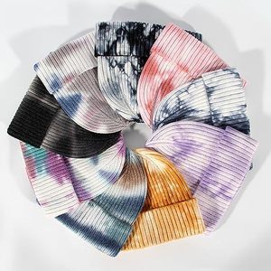 Bonnet d'hiver tie-dye pour femmes, avec logo personnalisé brodé, bonnets côtelés pour hommes et femmes 2026 - Product Image 2
