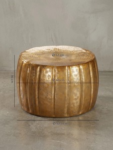 Crafted Grace <b>Round</b> Coffee <b>Table</b> With Hammered Finish 42 Cm Diameter Handmade Antique Style Living Room Furniture - Product Image 5